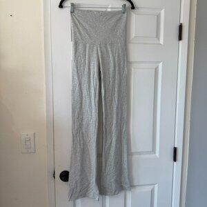 SKIMS Light Gray Stretch Cotton Jersey Foldover Flare Lounge Pants Size Small